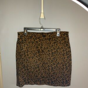 Animal Printed Denim Skirt